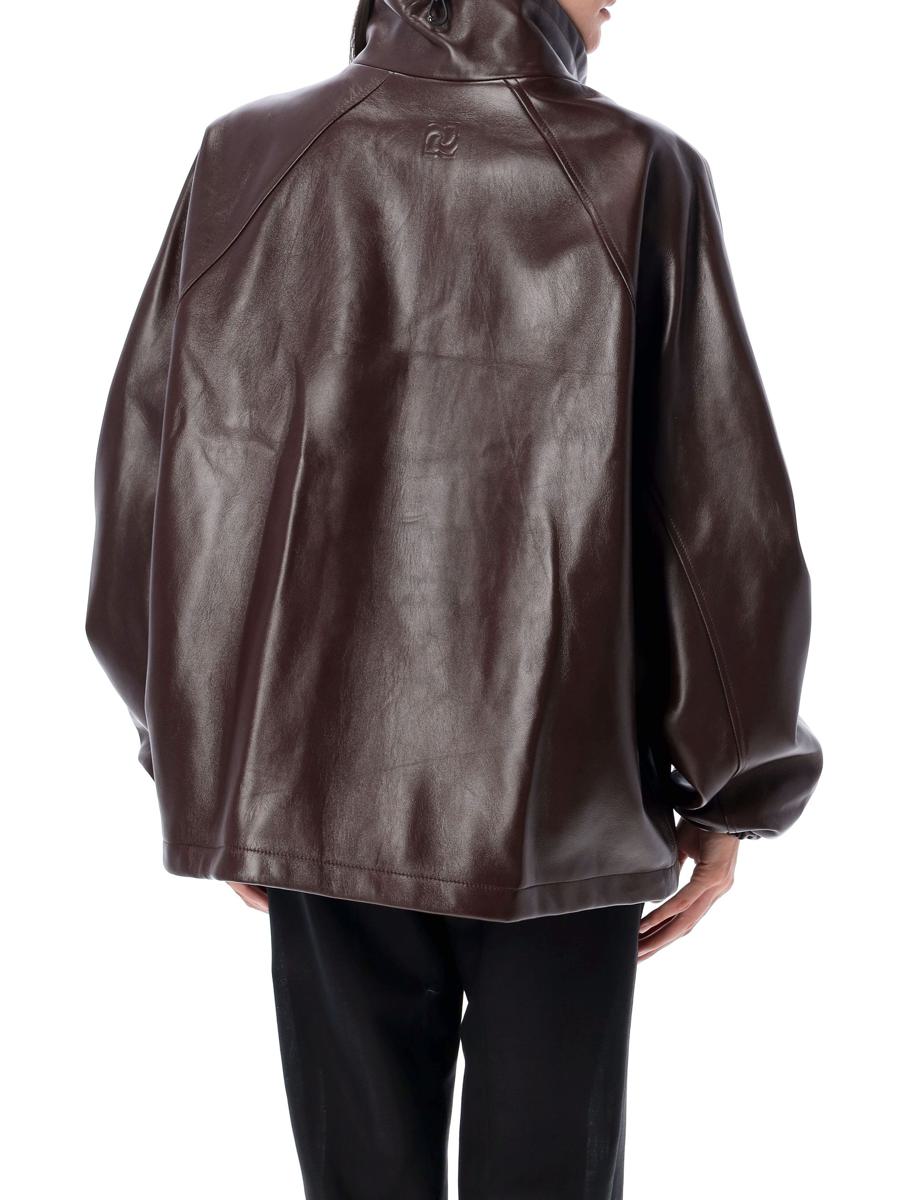 Magda Butrym Burgundy Leather Bomber Jacket