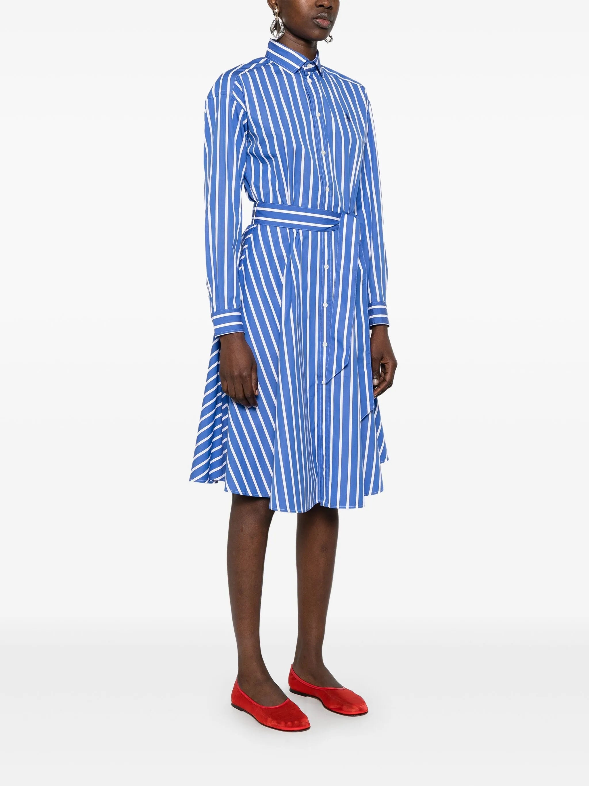 Belted Striped Shirtdress