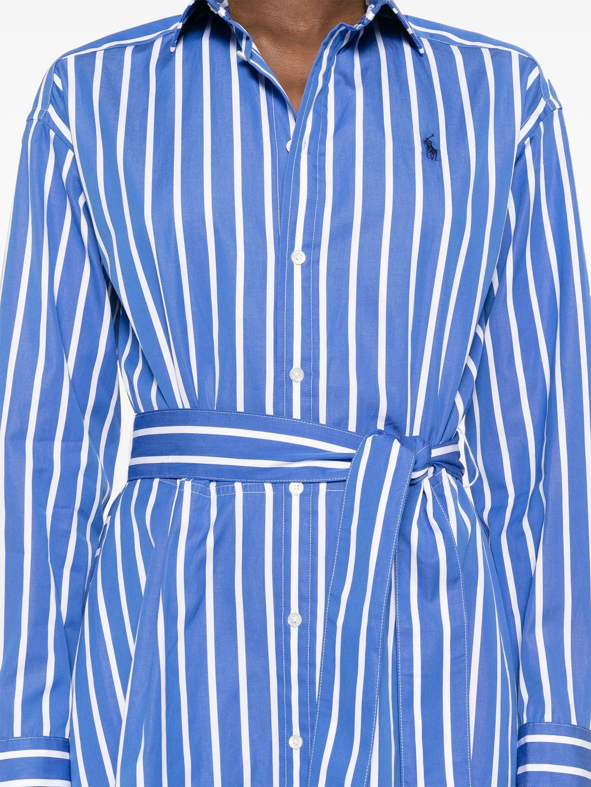 Belted Striped Shirtdress